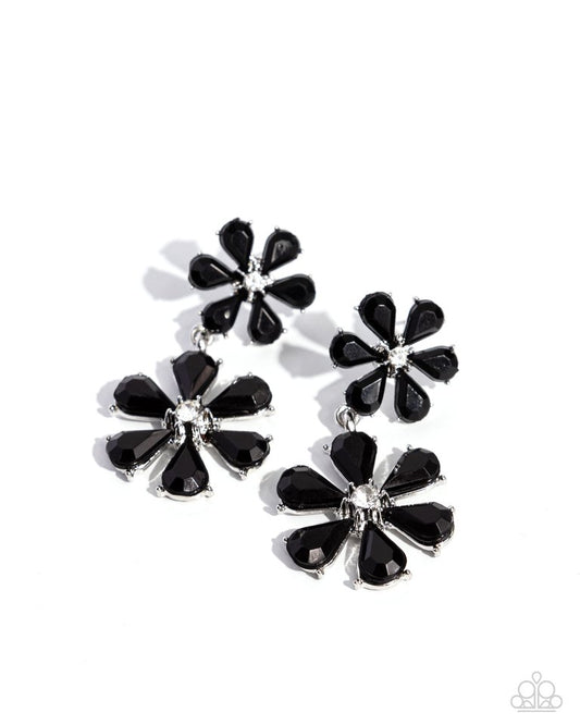 A Blast of Blossoms - Black - Paparazzi Earring Image