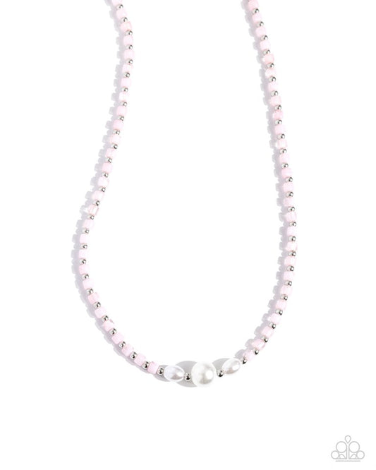 Fight Like a PEARL - Pink - Paparazzi Necklace Image