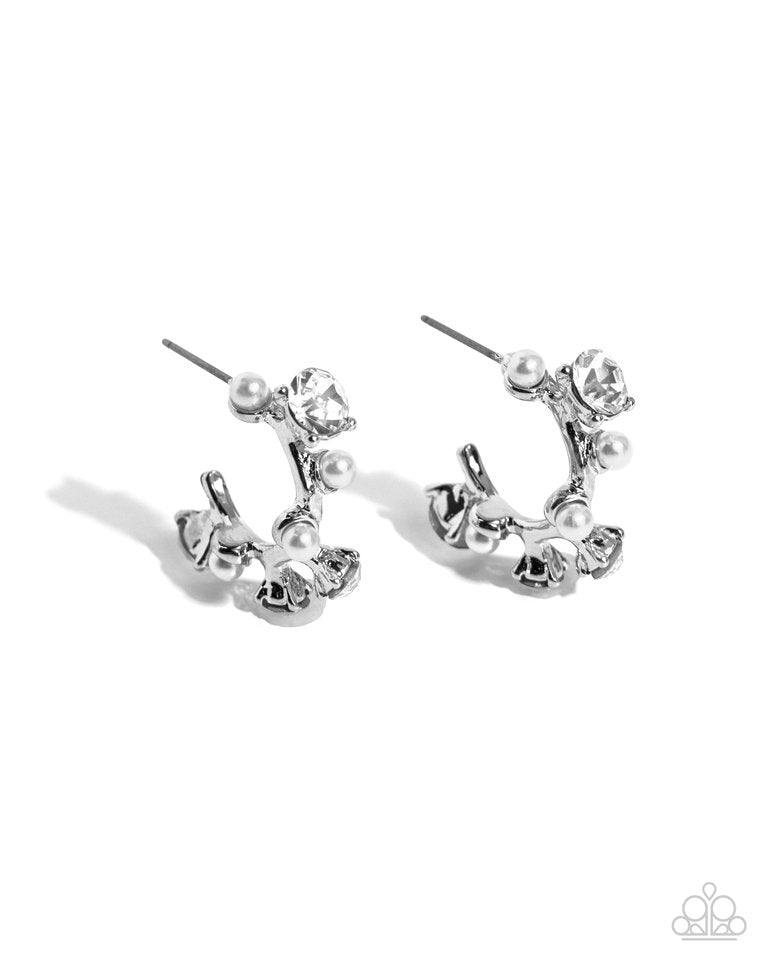Dazzling Daydream - White - Paparazzi Earring Image