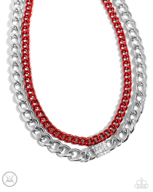 Exaggerated Effort - Red - Paparazzi Necklace Image