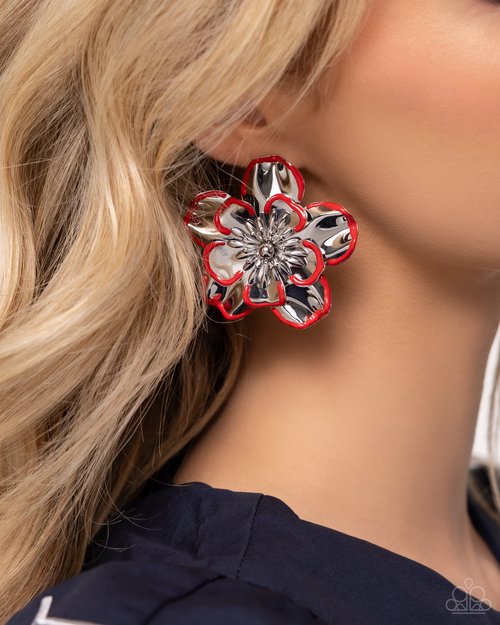 Merry Model - Red - Paparazzi Earring Image