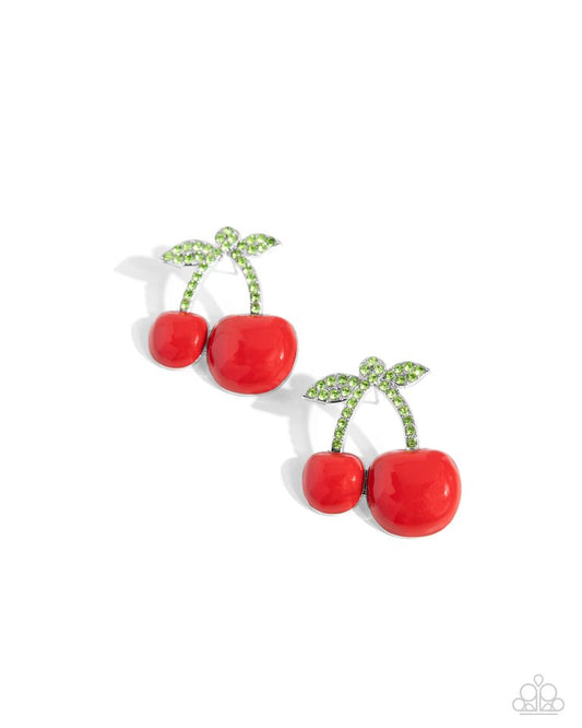 Charming Cherries - Red - Paparazzi Earring Image