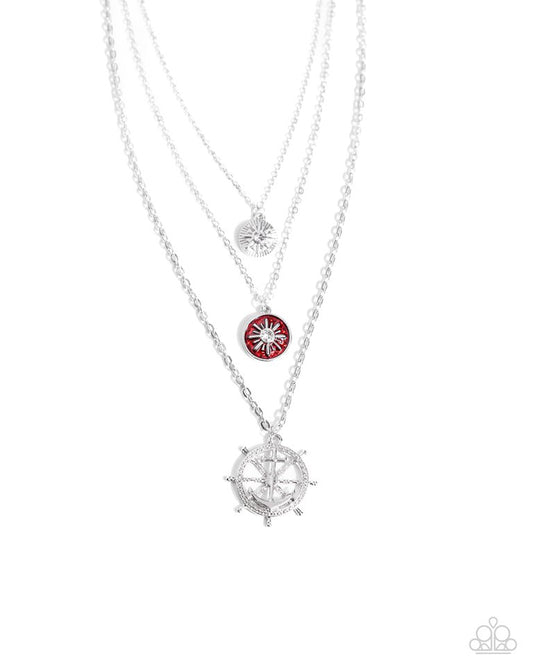 Anchor Arrangement - Red - Paparazzi Necklace Image