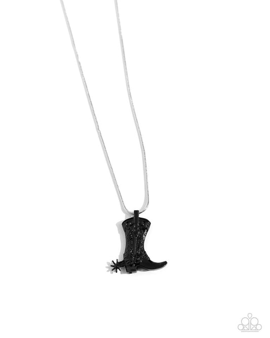 Boot Scootin Bravado - Black - Paparazzi Necklace Image
