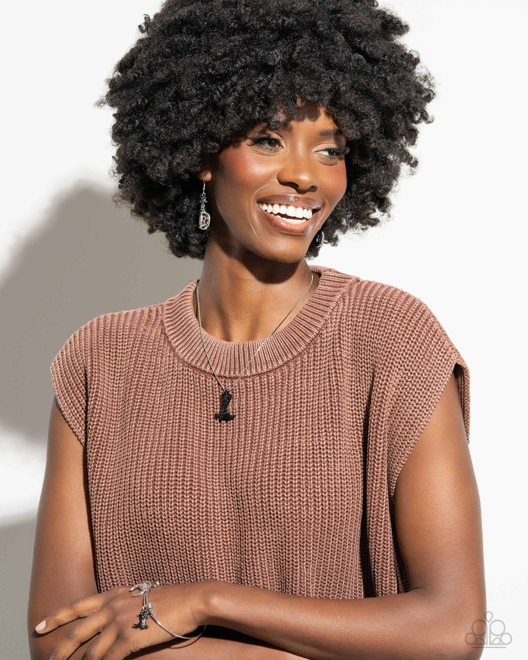 Boot Scootin Bravado - Black - Paparazzi Necklace Image