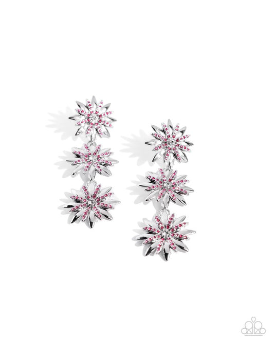 Petaled Princess - Pink - Paparazzi Earring Image