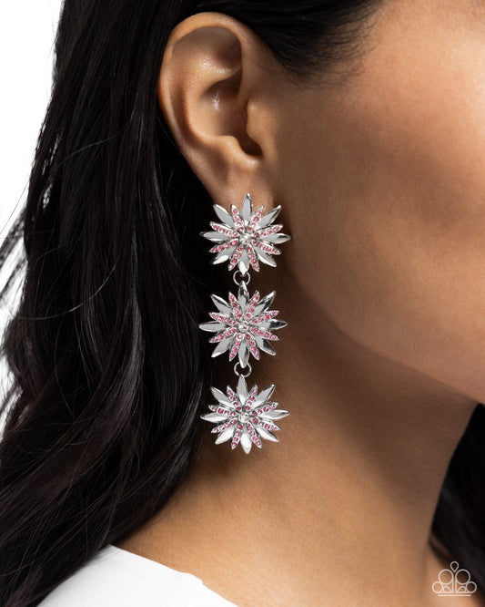 Petaled Princess - Pink - Paparazzi Earring Image