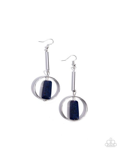 Serendipitous Stones - Blue - Paparazzi Earring Image