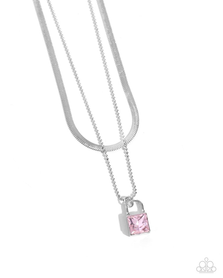 Padlock Possession - Pink - Paparazzi Necklace Image