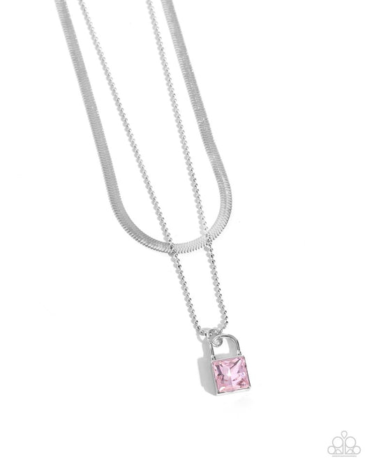 Padlock Possession - Pink - Paparazzi Necklace Image