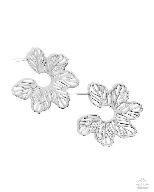 Floral Fame - Silver - Paparazzi Earring Image