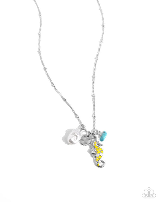 Seahorse Shimmer - Yellow - Paparazzi Necklace Image