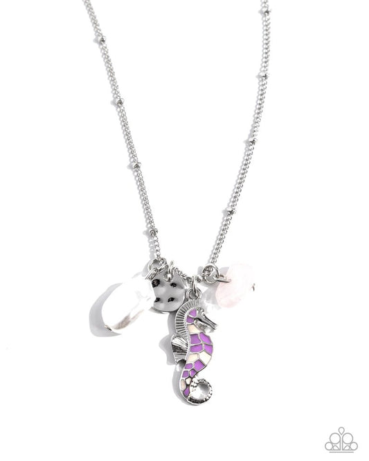 Seahorse Shimmer - Purple - Paparazzi Necklace Image