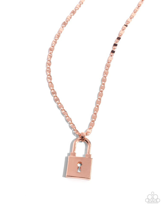 Locked Lesson - Copper - Paparazzi Necklace Image