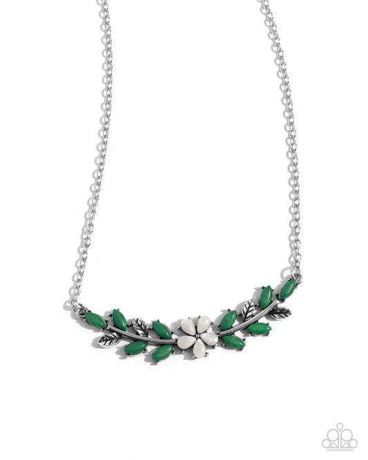 Leafy Layover - White - Paparazzi Necklace Image