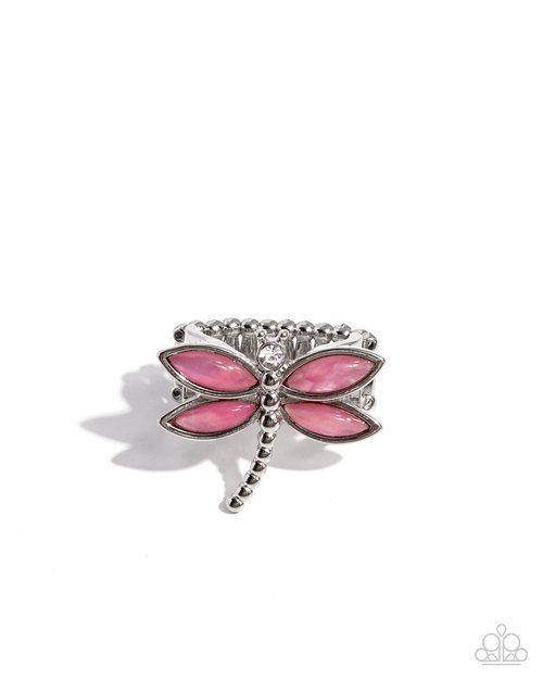 Dragonfly Dedication - Pink - Paparazzi Ring Image