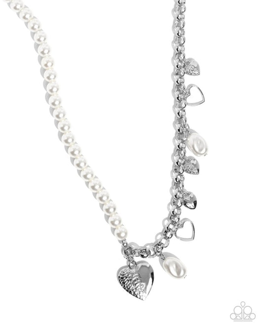 Charming Competitor - White - Paparazzi Necklace Image