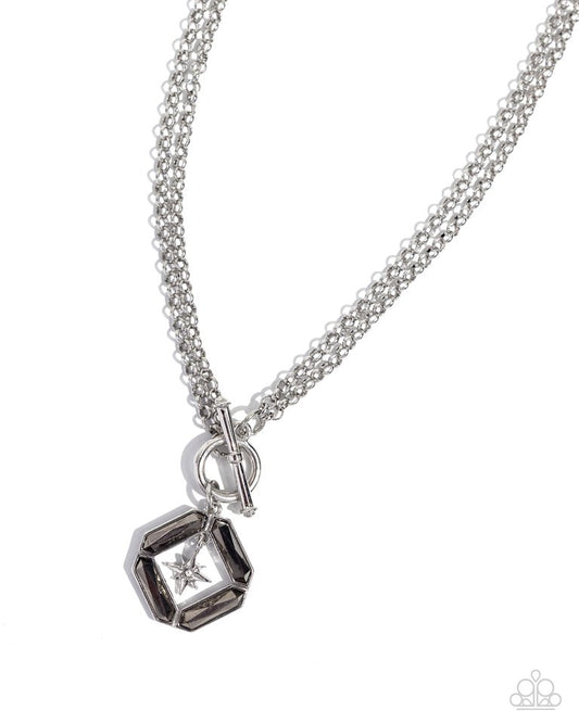 Compass Cadenza - Silver - Paparazzi Necklace Image