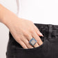Medium SQUARE - Blue - Paparazzi Ring Image