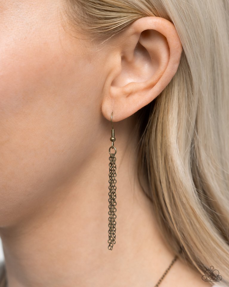 Seahorse Solo - Brass - Paparazzi Necklace Image