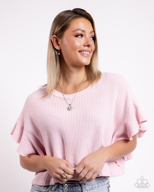 Mademoi-SHELL - Yellow - Paparazzi Ring Image