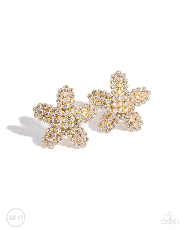 Starfish Serenade - Gold - Paparazzi Earring Image