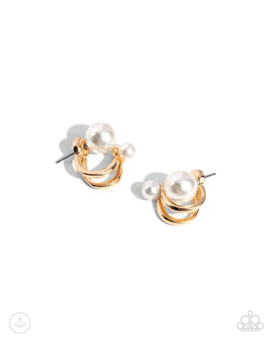 Sophisticated Socialite - Gold - Paparazzi Earring Image