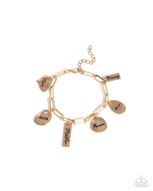 First-Time Mom - Gold - Paparazzi Bracelet Image
