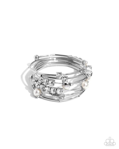 Showtime Sparkle - White - Paparazzi Bracelet Image