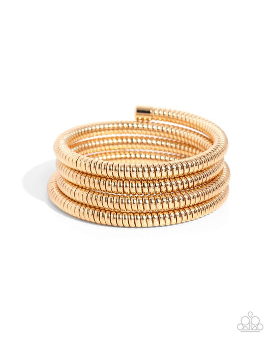 Casual Coils - Gold - Paparazzi Bracelet Image