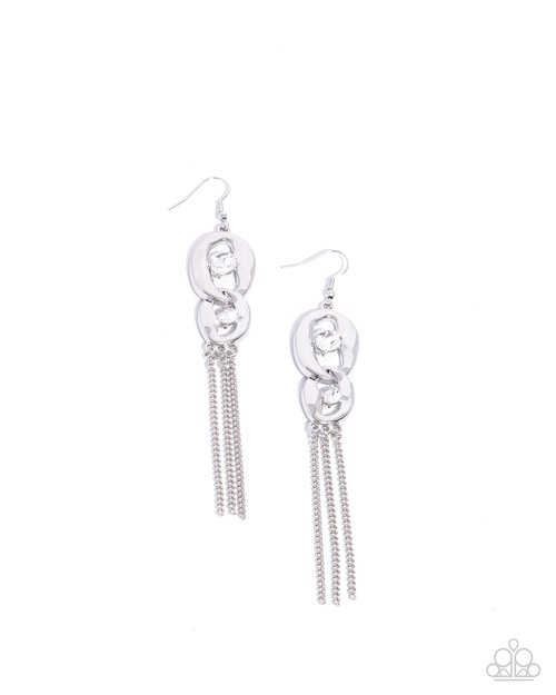 Wild Welcome - White - Paparazzi Earring Image
