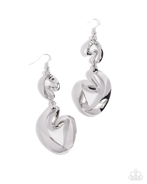 Abstract Angles - Silver - Paparazzi Earring Image