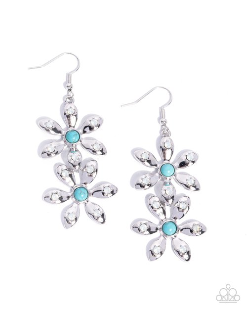 Fabulous Florals - Blue - Paparazzi Earring Image