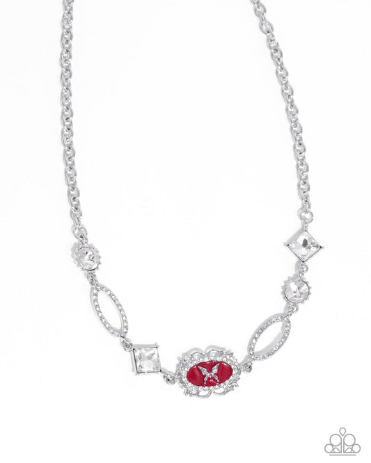Aerial Approval - Red - Paparazzi Necklace Image
