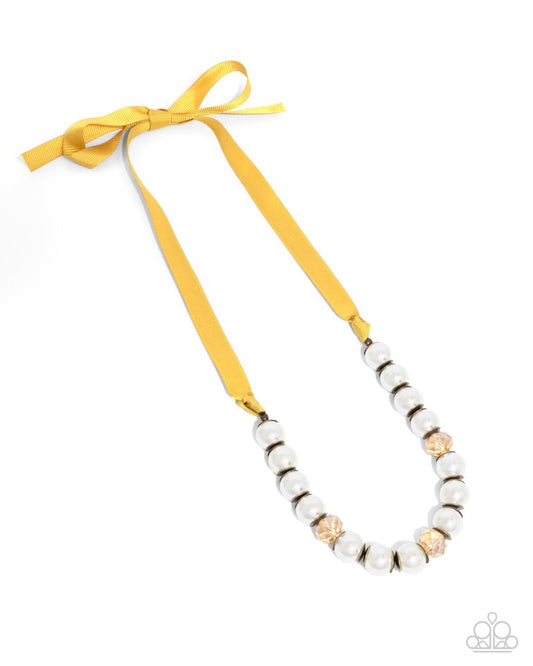 Exclusive Ease - Yellow - Paparazzi Necklace Image