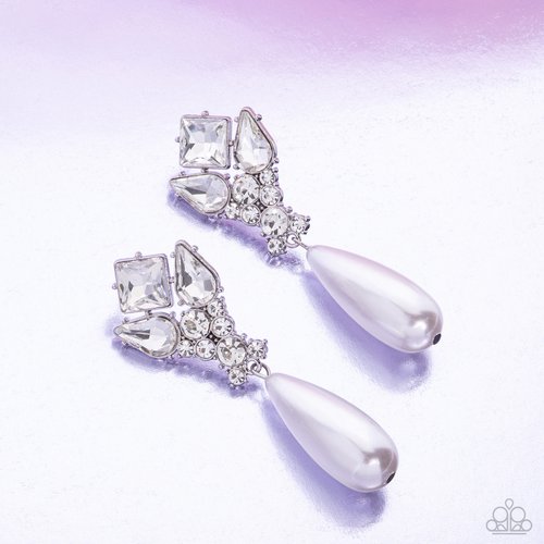 Pearly Promenade - White - Paparazzi Earring Image
