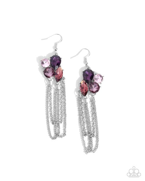 Decadent Distance - Purple - Paparazzi Earring Image