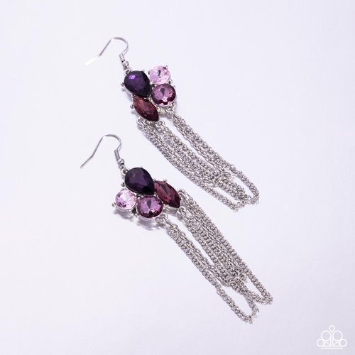 Decadent Distance - Purple - Paparazzi Earring Image