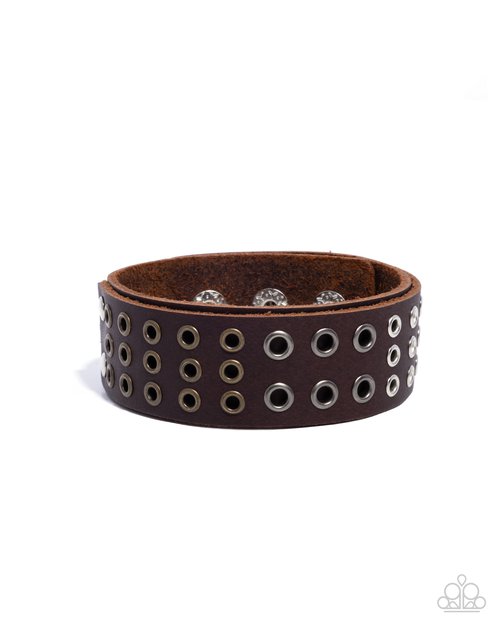 Boldly Belted - Brown - Paparazzi Bracelet Image