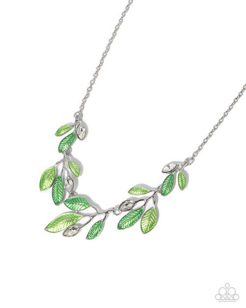 Lyrical Leaves - Green - Paparazzi Necklace Image