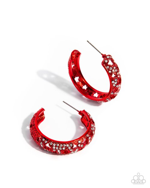 Stellar Significance - Red - Paparazzi Earring Image