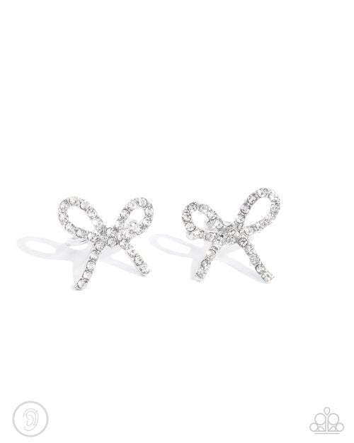 Convincing Charm - White - Paparazzi Earring Image