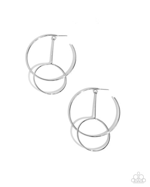 Dreaming of Hoops - Silver - Paparazzi Earring Image