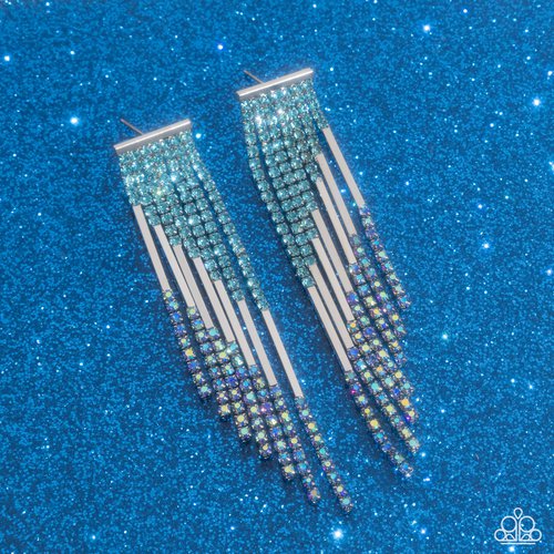 Careless Cascade - Blue - Paparazzi Earring Image