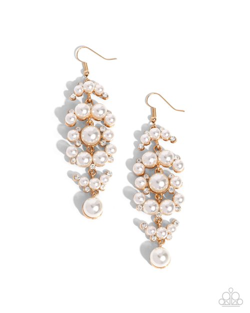 Talk of The Ton - Gold - Paparazzi Earring Image