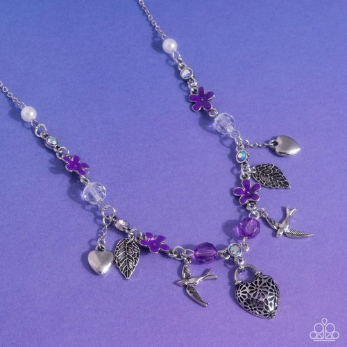 Flight of the Sparrow - Purple - Paparazzi Necklace Image