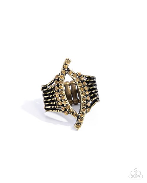 Fearless Framework - Brass - Paparazzi Ring Image