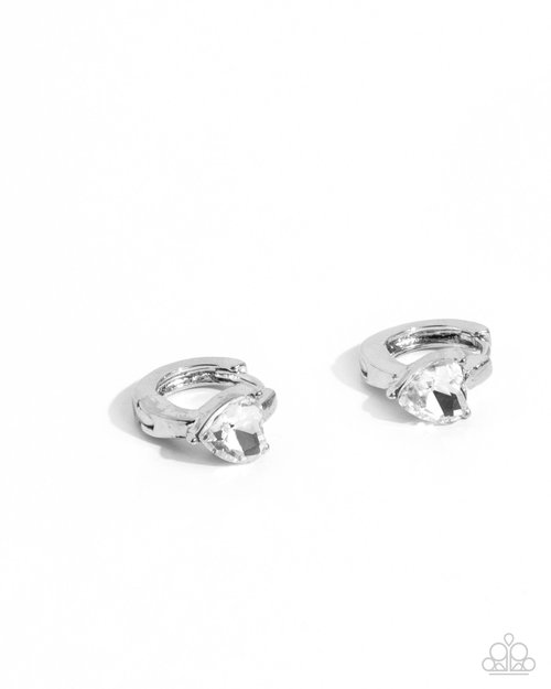 Tenuous Touch - White - Paparazzi Earring Image