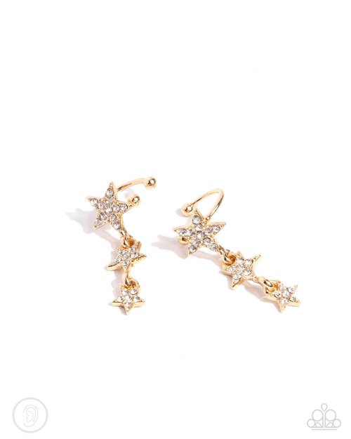 Stellar Surge - Gold - Paparazzi Earring Image