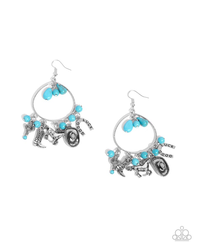 Western Whisper - Blue - Paparazzi Earring Image